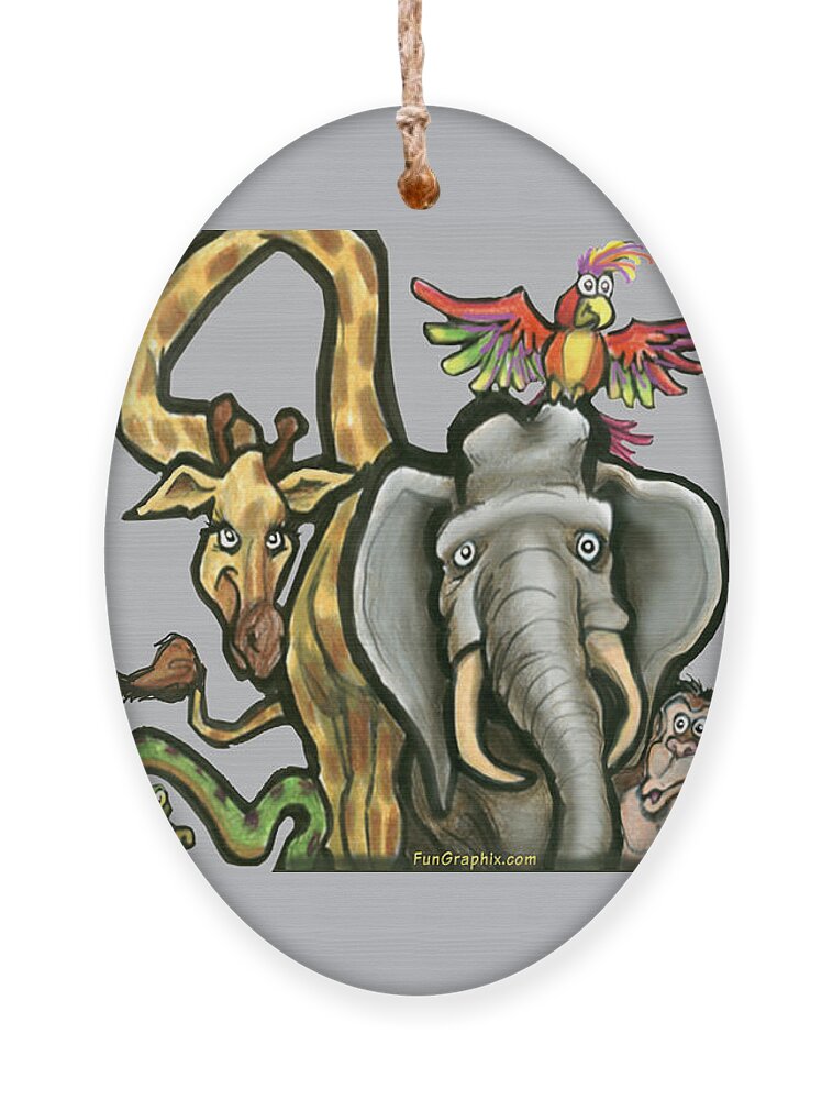 Animal Ornament featuring the digital art Animals by Kevin Middleton