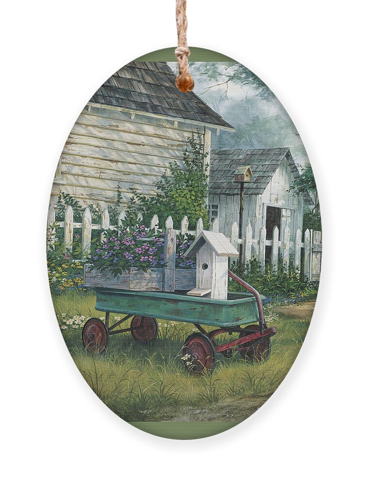 Antique Ornament featuring the painting Antique Wagon by Michael Humphries