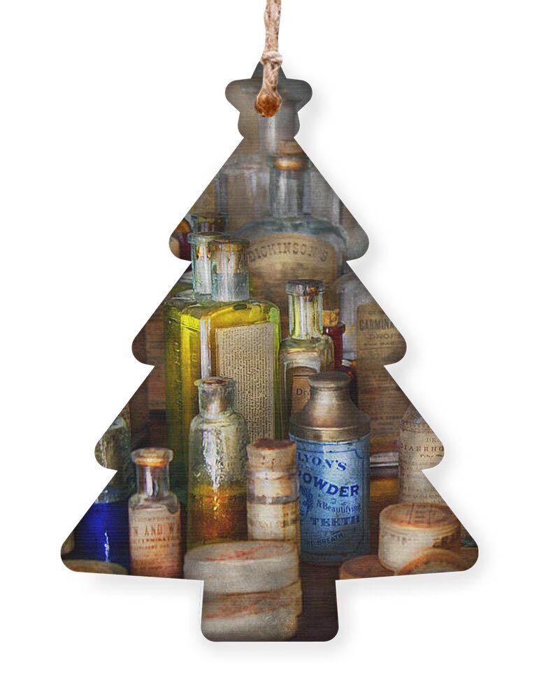 Pharmacy Ornament featuring the photograph Apothecary - For all your Aches and Pains by Mike Savad