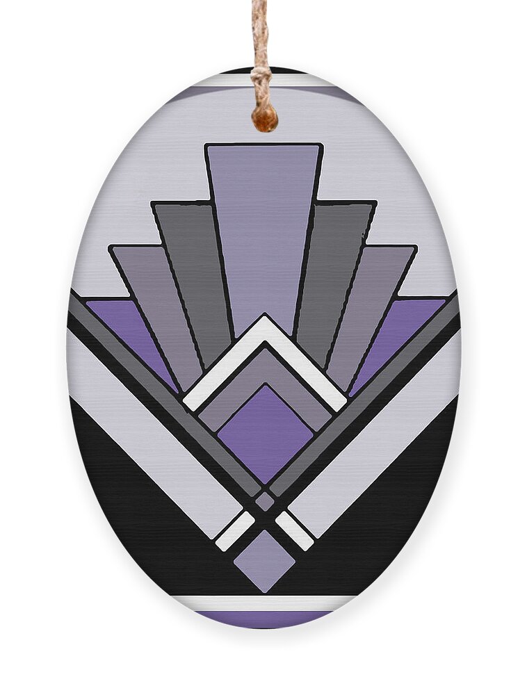 Staley Ornament featuring the digital art Art Deco Pattern Two - Purple by Chuck Staley