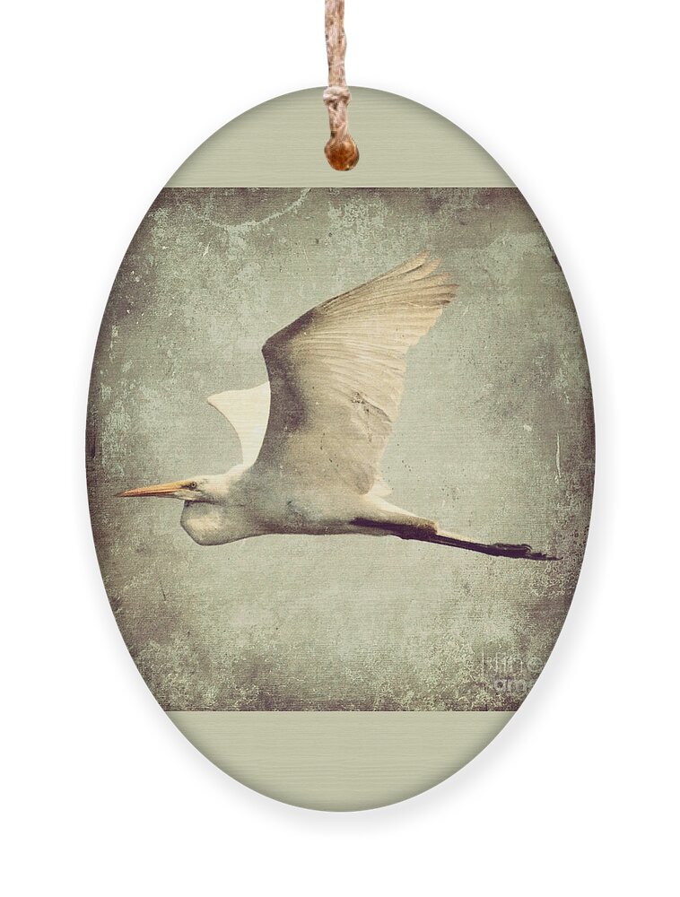 Egret Ornament featuring the photograph Artsy Egret by Kerri Farley