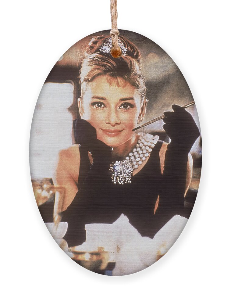 Audrey Hepburn Ornament featuring the digital art Audrey Hepburn by Georgia Clare
