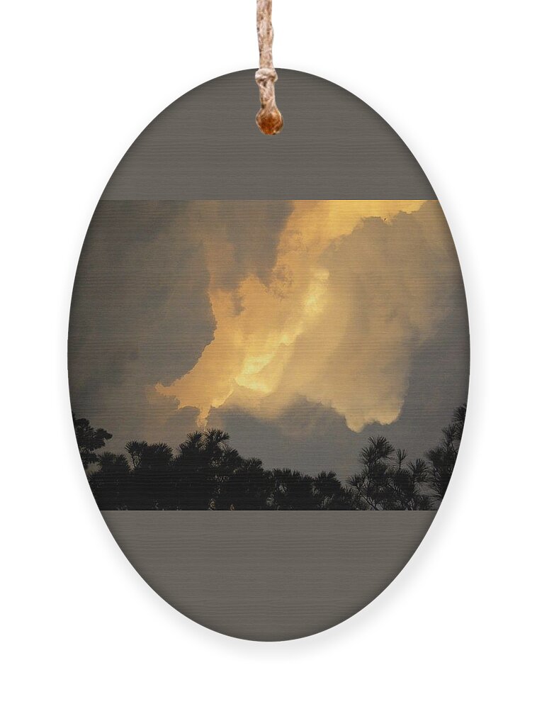 Postcard Ornament featuring the digital art Jesus In Clouds by Matthew Seufer