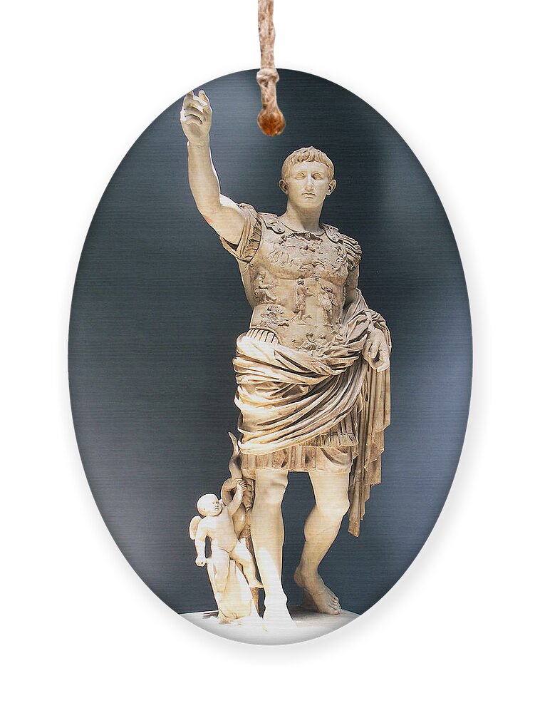Augustus Prima Porta Ornament featuring the painting Augustus Prima Porta by Troy Caperton