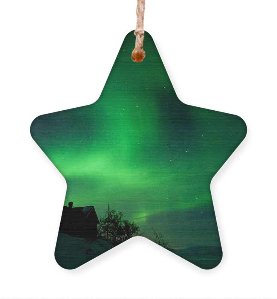 Aurora Ornament featuring the photograph Aurora Over Lake Tornetrask by Max Waugh