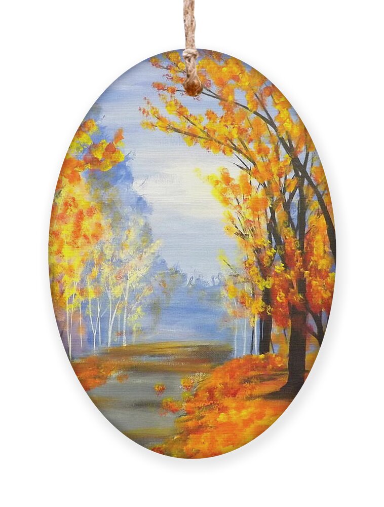 Autumn Ornament featuring the painting Autumn Trail by Darren Robinson