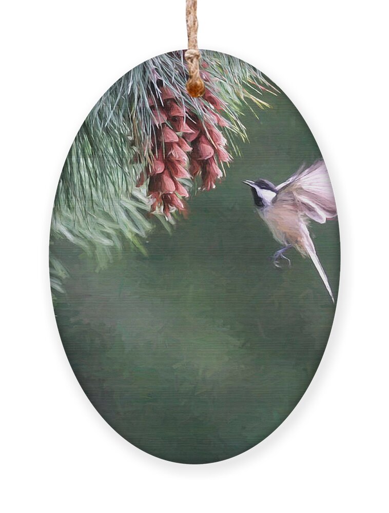 Bird Ornament featuring the digital art Autumn Treat by Jayne Carney