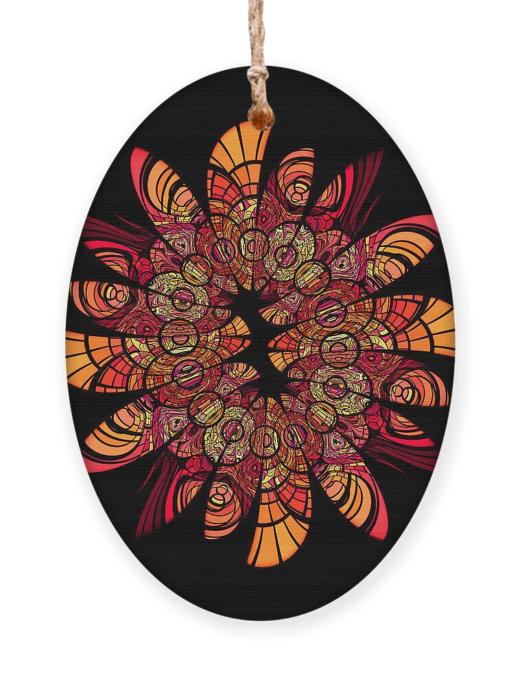 Abstract Ornament featuring the digital art Autumn Wreath by Judi Suni Hall