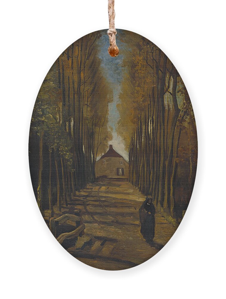 Vincent Van Gogh Ornament featuring the painting Avenue Of Poplars In Autumn by Vincent Van Gogh