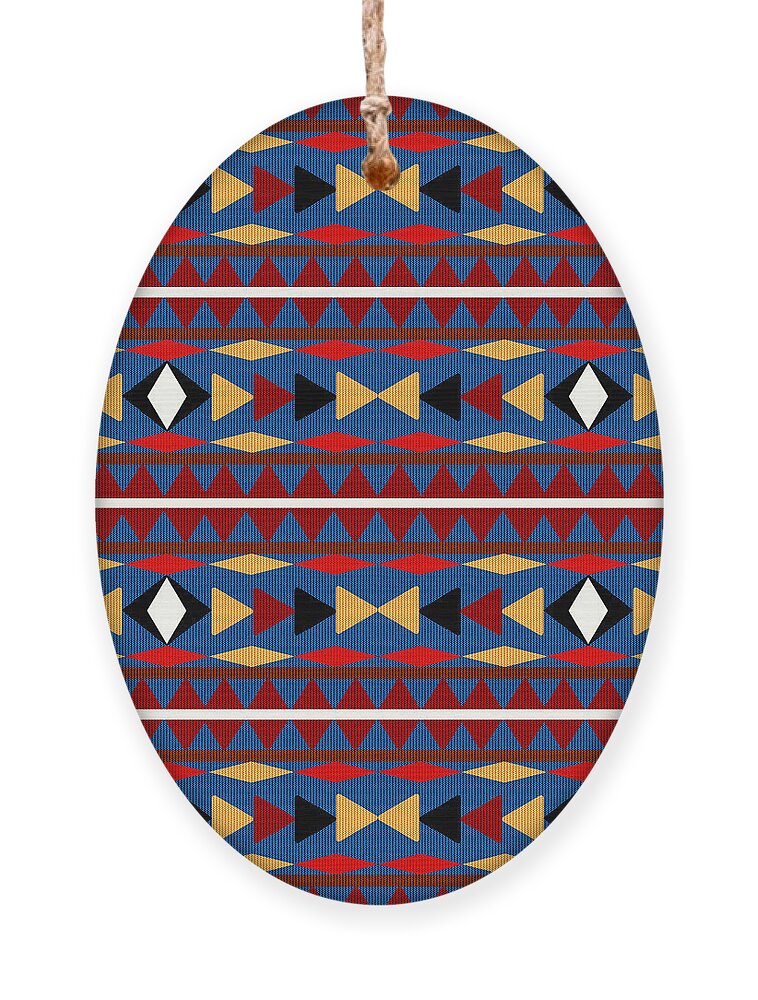 Aztec Ornament featuring the mixed media Aztec Blue Pattern by Christina Rollo