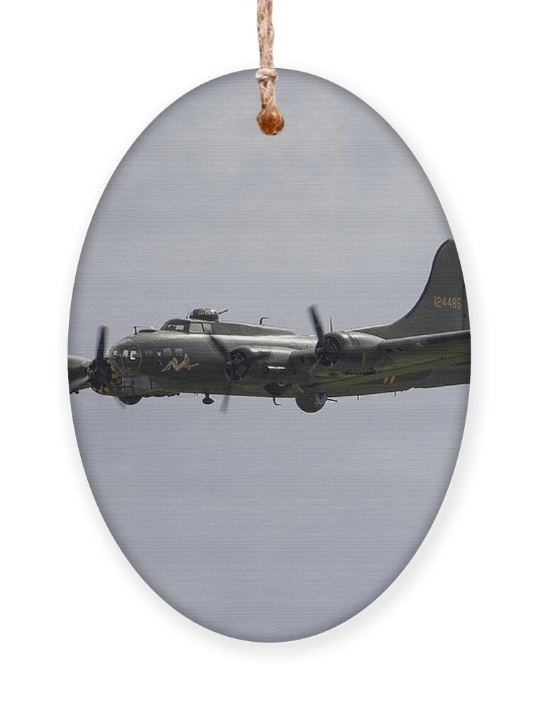 Memphis Ornament featuring the photograph B17 Pass by Airpower Art