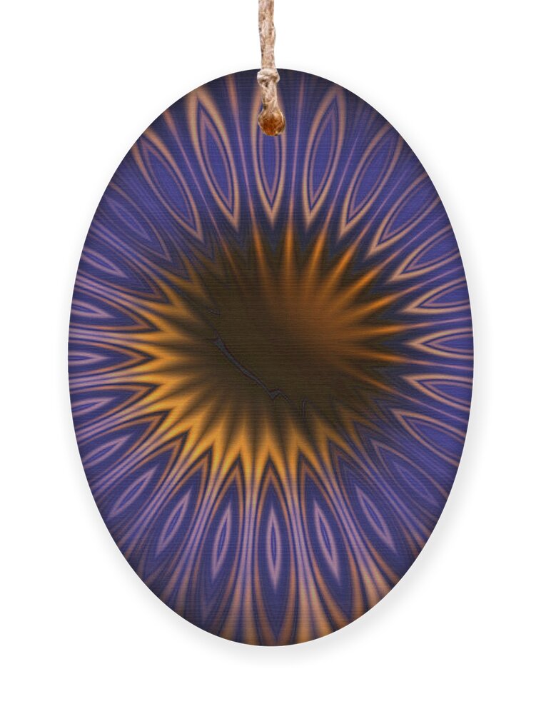Abstract Ornament featuring the digital art Bachelor Button Mandala by Judi Suni Hall