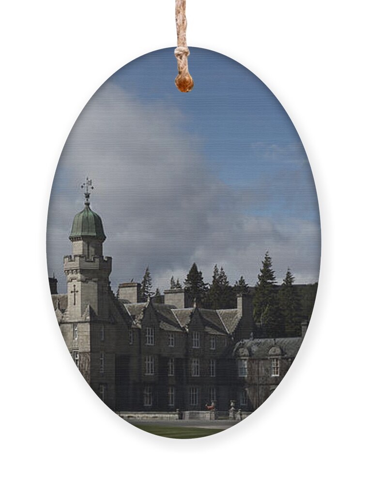 Balmoral Castle Ornament featuring the photograph Balmoral Castle in a closeup Panorama by Maria Gaellman