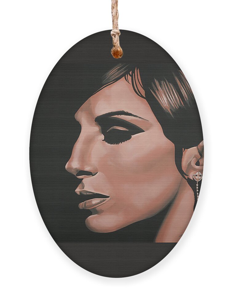 Barbra Streisand Ornament featuring the painting Barbra Streisand by Paul Meijering