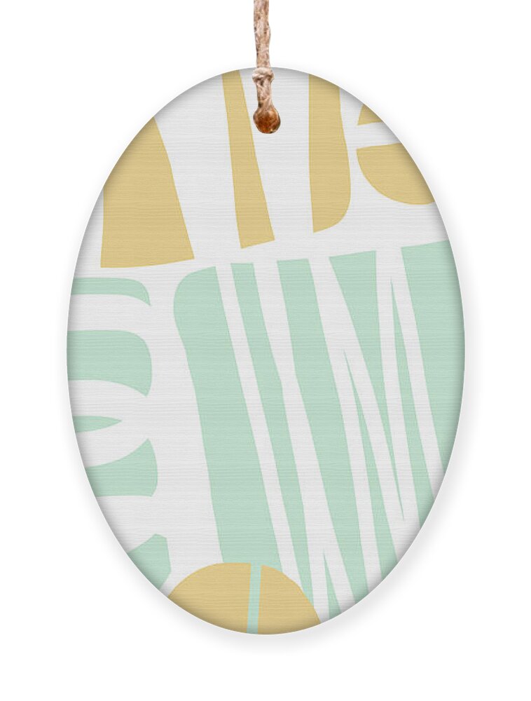 Abstract Ornament featuring the mixed media Bento 1- Abstract Shape Painting by Linda Woods