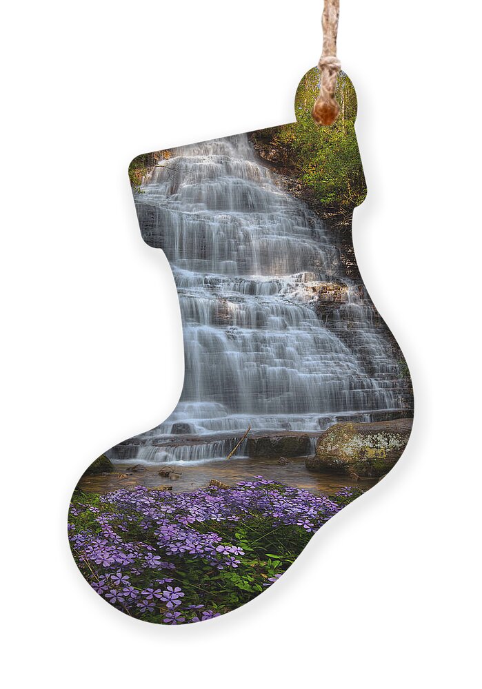 Appalachia Ornament featuring the photograph Benton Falls in Spring by Debra and Dave Vanderlaan
