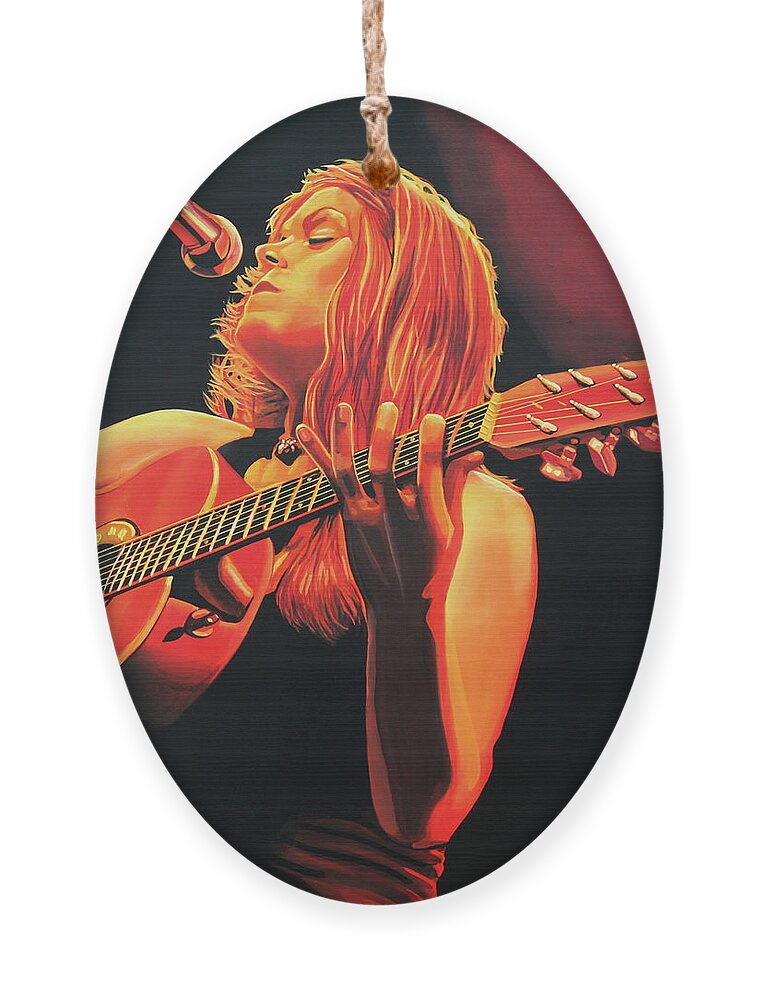 Beth Hart Ornament featuring the painting Beth Hart by Paul Meijering