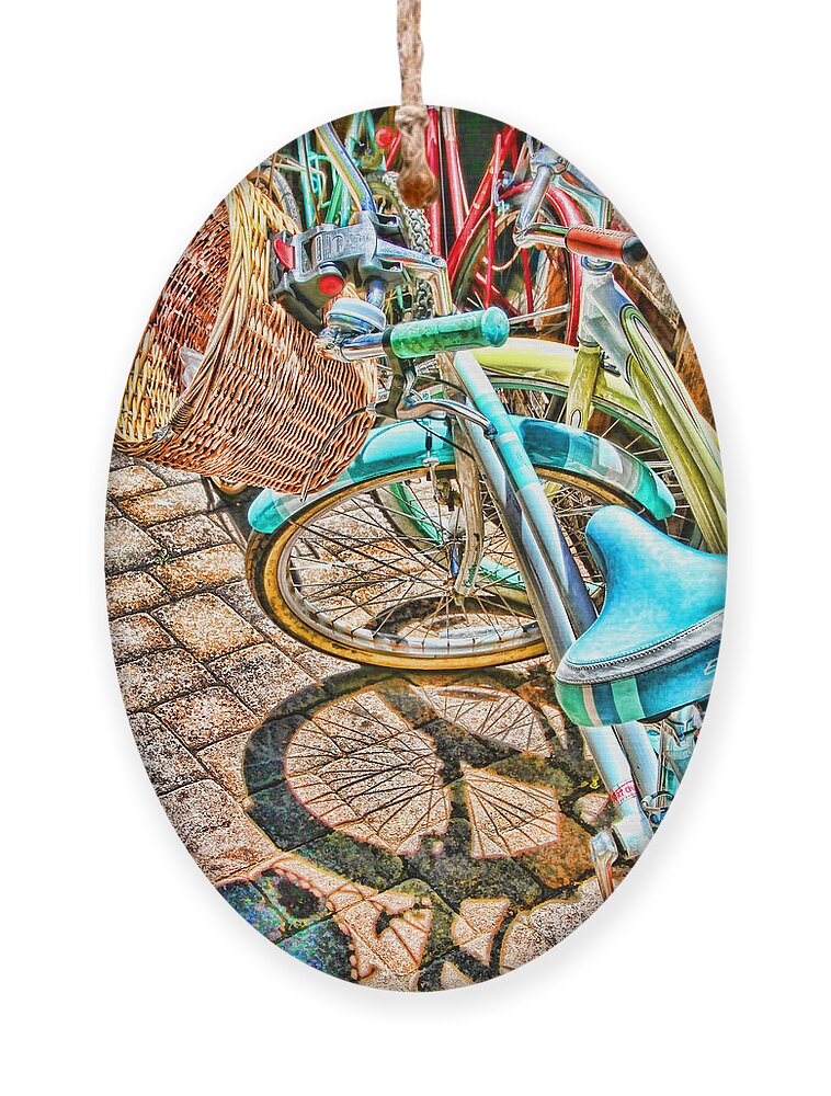 Bicycle Ornament featuring the photograph Bicycle Blue By Diana Sainz by Diana Raquel Sainz