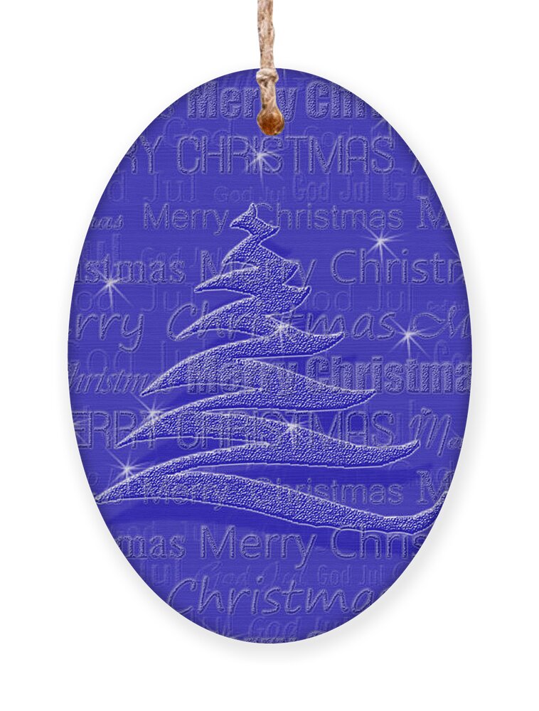 Christmas Ornament featuring the digital art Blue for Christmas by Randi Grace Nilsberg