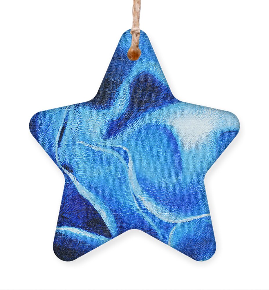 Blue Ornament featuring the painting Blue by Glenn Pollard