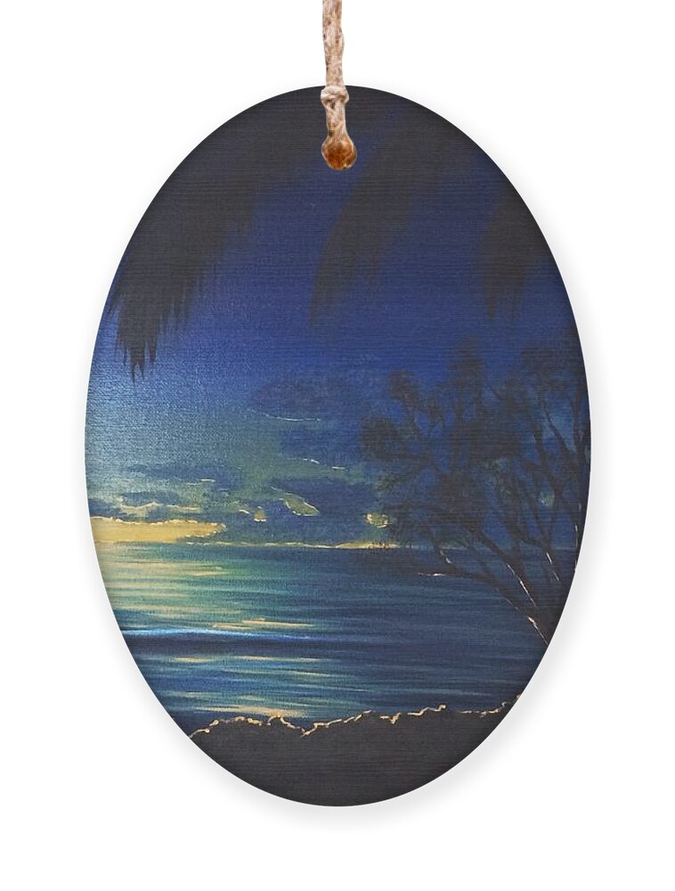 Seascape Ornament featuring the painting Blue Hawaii by Marlene Little
