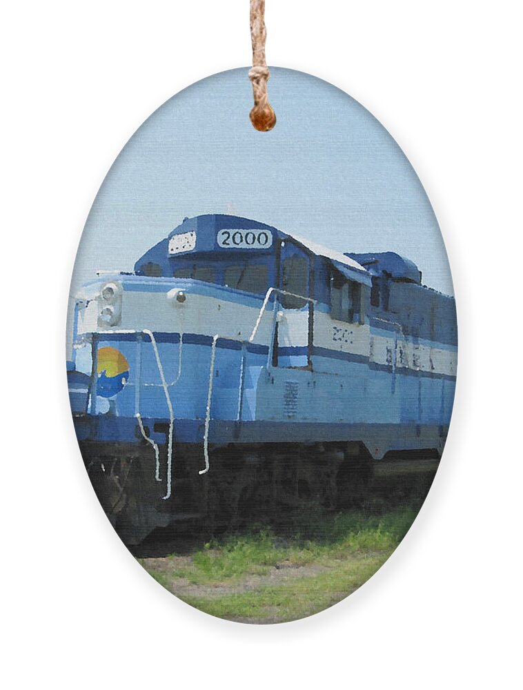 Train Ornament featuring the photograph Blue Loco by Richard Reeve