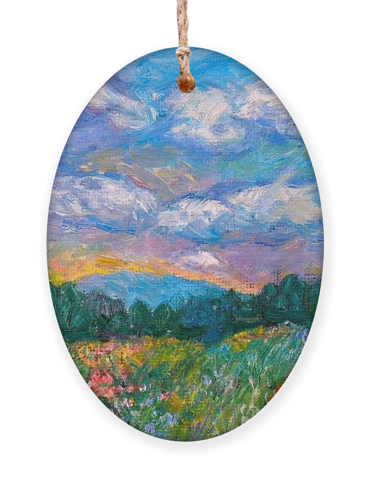 Landscape Ornament featuring the painting Blue Ridge Wildflowers by Kendall Kessler