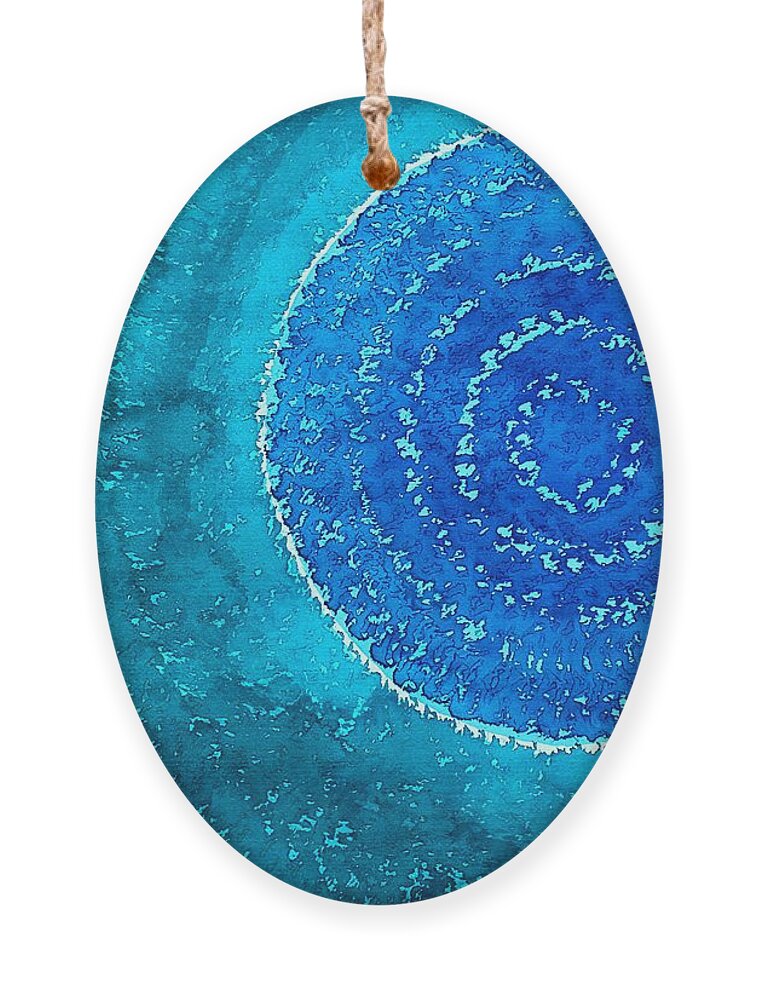 Blue Ornament featuring the painting Blue World original painting by Sol Luckman