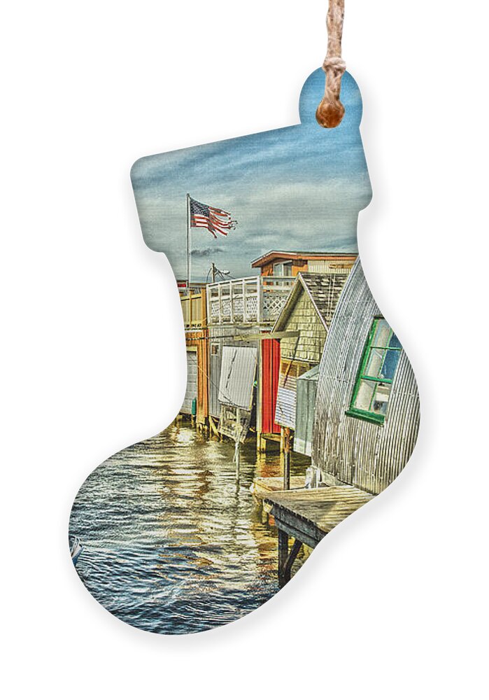 Water Ornament featuring the photograph Boathouse Alley by William Norton