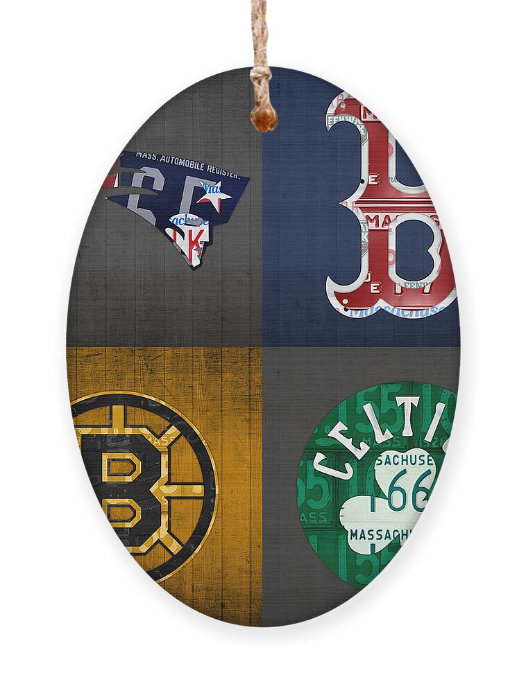 Boston Sports Fan Recycled Vintage Massachusetts License Plate Art Patriots  Red Sox Bruins Celtics Tapestry by Design Turnpike - Fine Art America