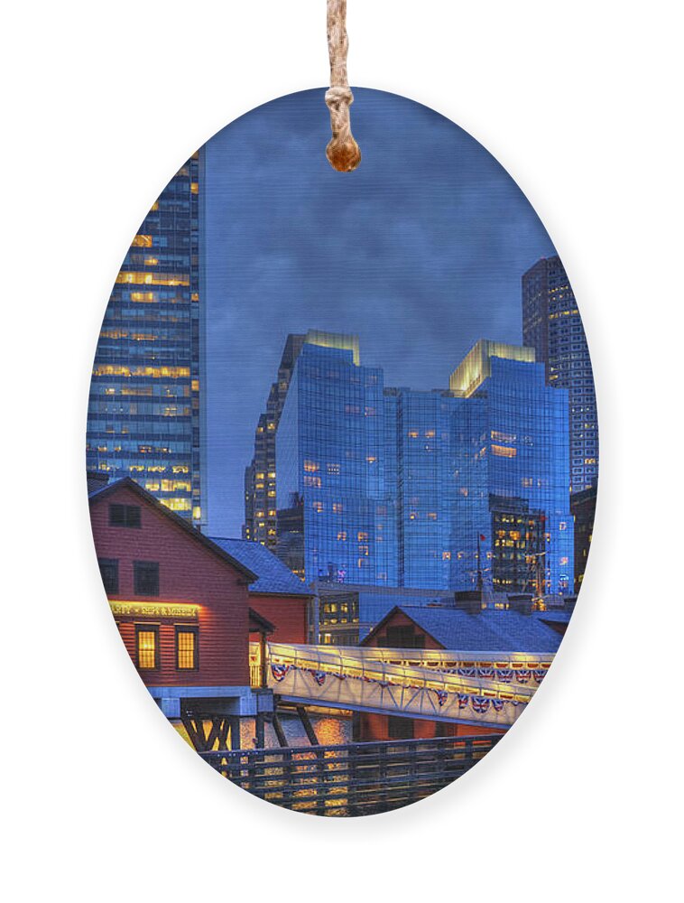 Boston Ornament featuring the photograph Boston Tea Party Museum by Joann Vitali