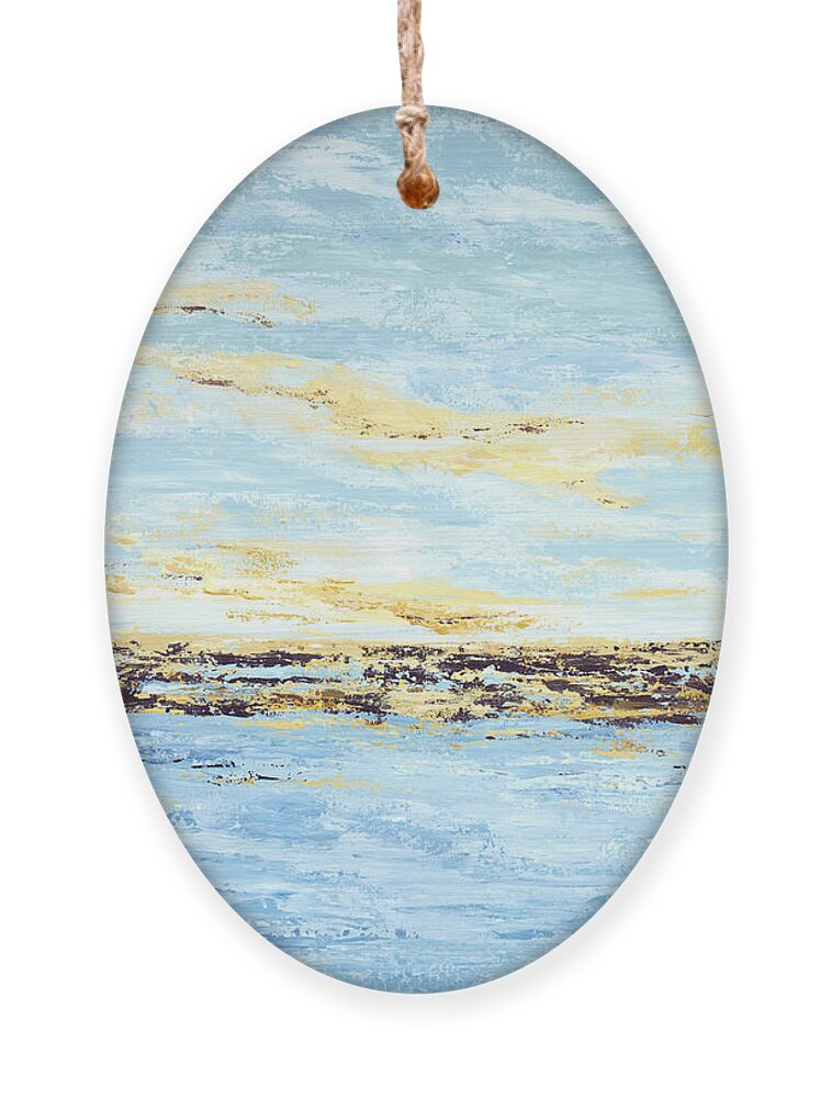 Costal Ornament featuring the painting Breakwater II by Tamara Nelson