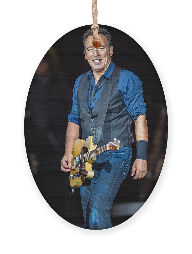 Bruce Springsteen Ornament featuring the photograph Bruce Springsteen by Georgia Fowler