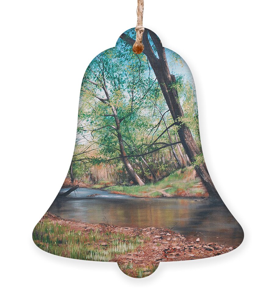 Floyd Ornament featuring the painting Bull Creek by Glenn Pollard