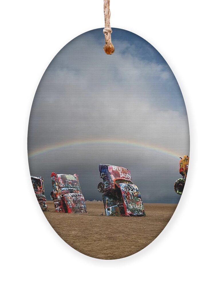 Amarillo Ornament featuring the photograph Cadillac Ranch by Keith Kapple