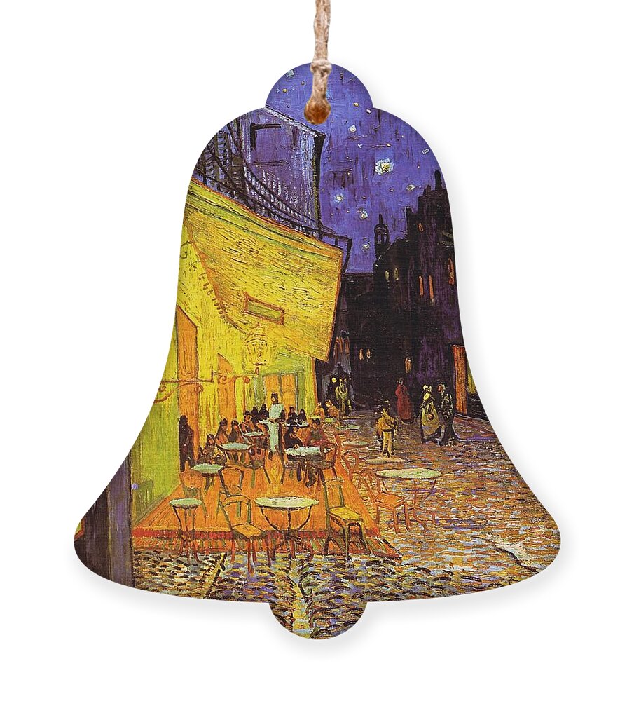 Van Gogh Ornament featuring the painting Cafe Terrace At Night by Vincent Van Gogh