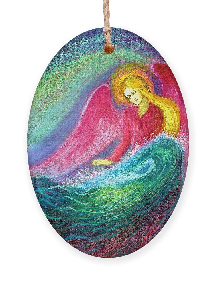 Spiritual Ornament featuring the painting Calming Angel by Jane Small