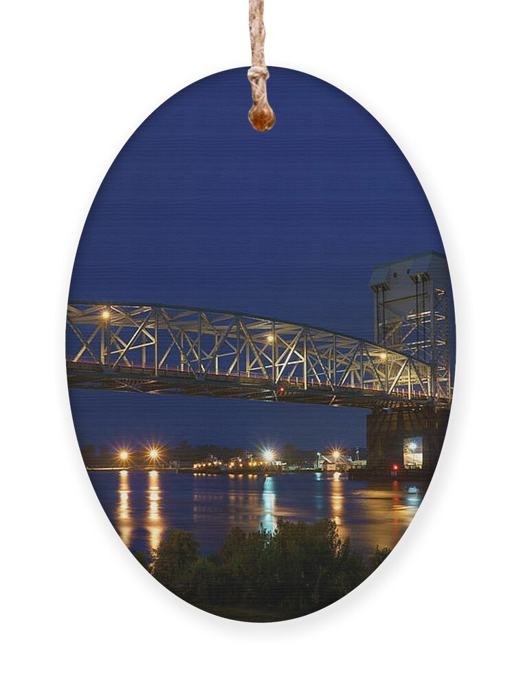 Cape Fear Memorial Bridge Ornament featuring the photograph Cape Fear Memorial Bridge 2 - North Carolina by Mike McGlothlen