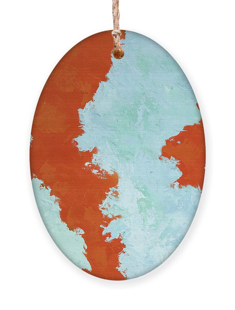 Abstract Ornament featuring the painting Caribbean Cay by Tamara Nelson