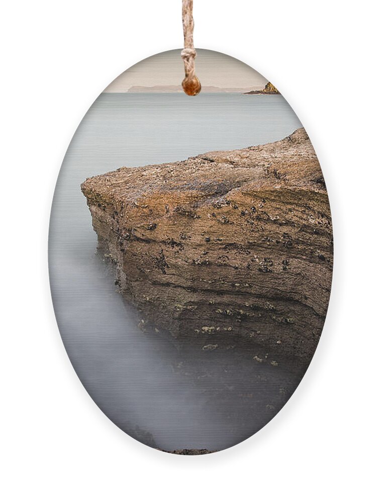 Sheep Island Ornament featuring the photograph Carved by the Sea - Ballintoy by Nigel R Bell