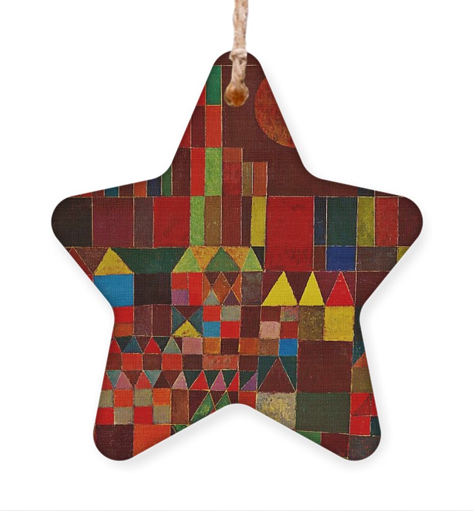 Paul Klee Ornament featuring the painting Castle And Sun by Paul Klee