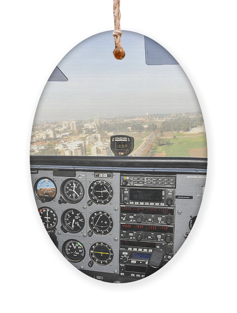 Takeoff Ornament featuring the photograph Cessna Skyhawk at takeoff by Shay Levy