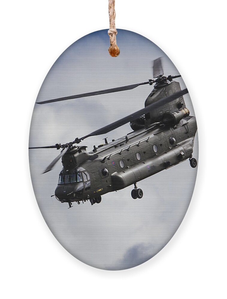 Raf Chinook Ornament featuring the digital art CH47 Chinook by Airpower Art