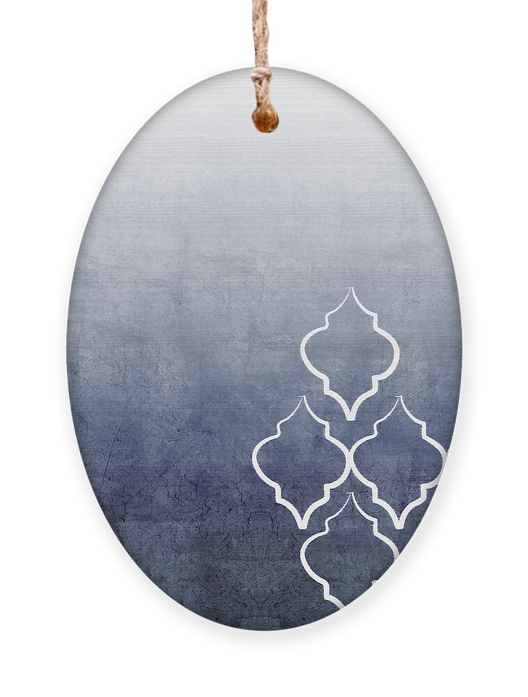 Abstract Ornament featuring the mixed media Chambray Ombre by Linda Woods