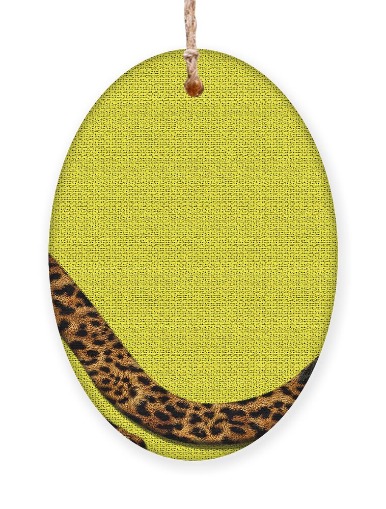 Cheetah Furry Bottom on Yellow Ornament by Serge Averbukh