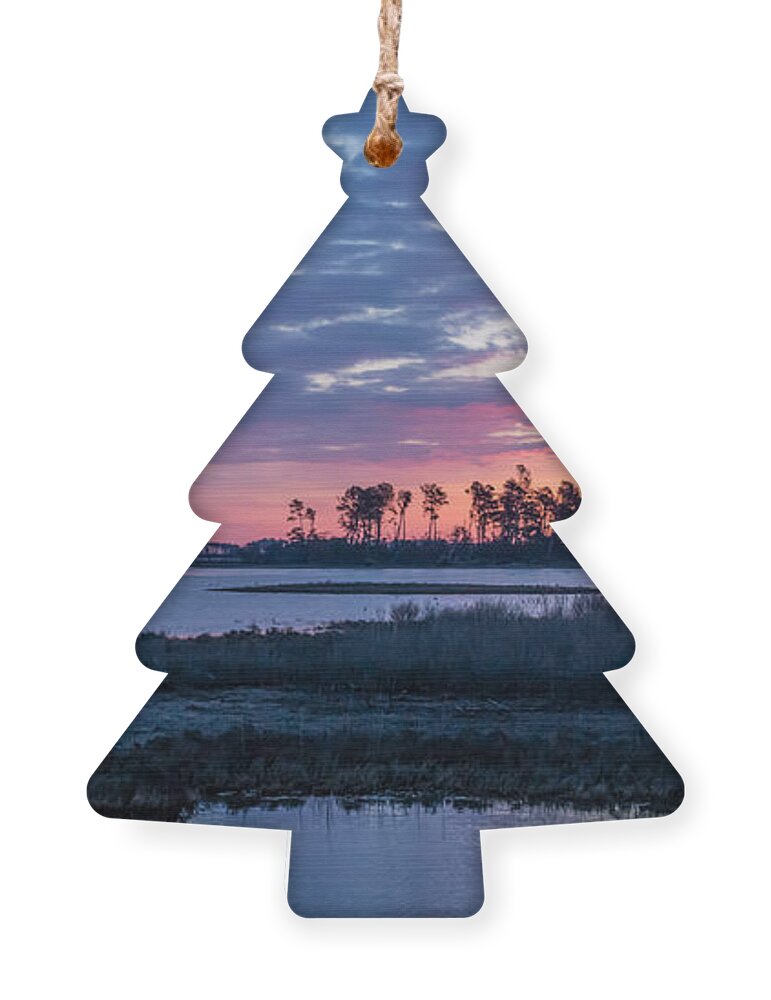 Chincoteague Ornament featuring the photograph Chincoteague Wildlife Refuge Dawn by Photographic Arts And Design Studio