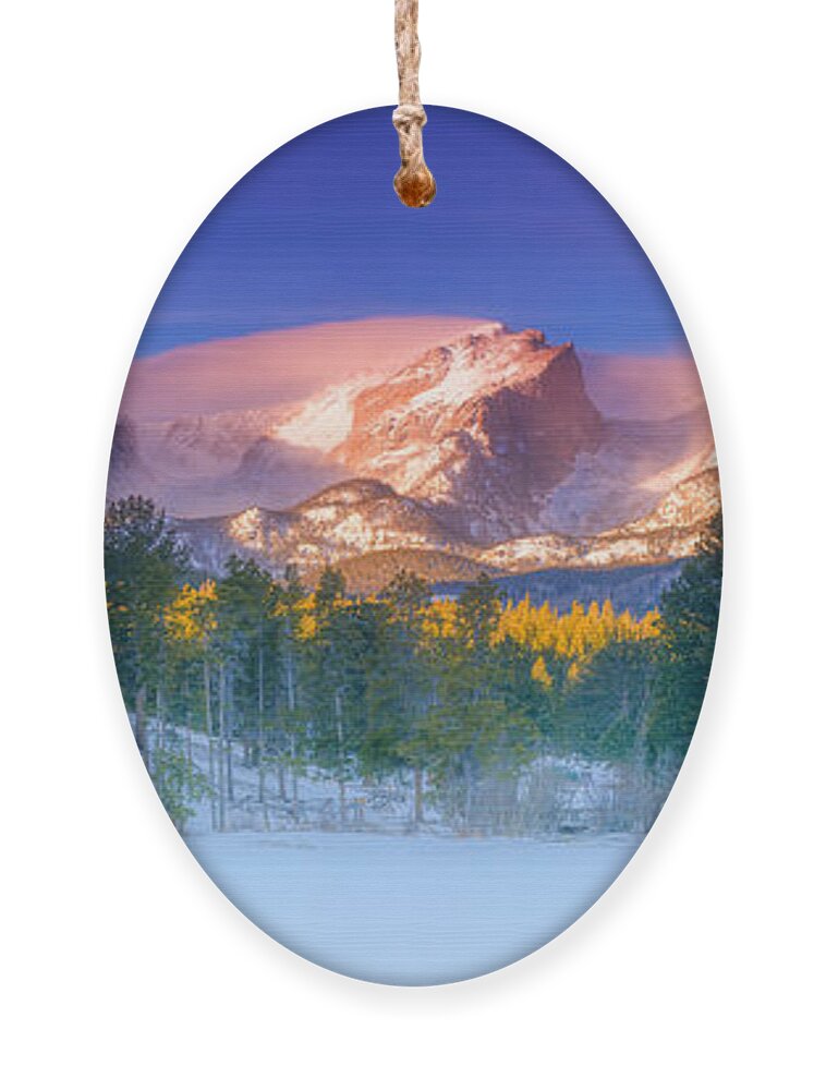 Snow Ornament featuring the photograph Christmas Eve at Sprague Lake by Darren White
