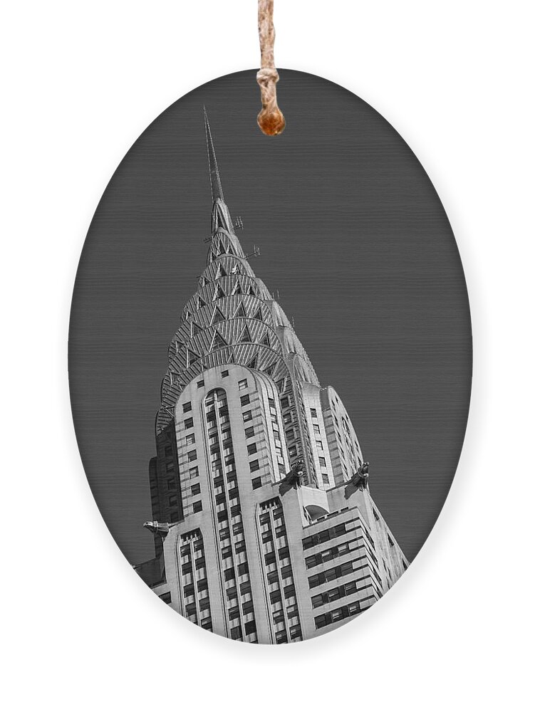 Chrysler Building Ornament featuring the photograph Chrysler Building BW by Susan Candelario