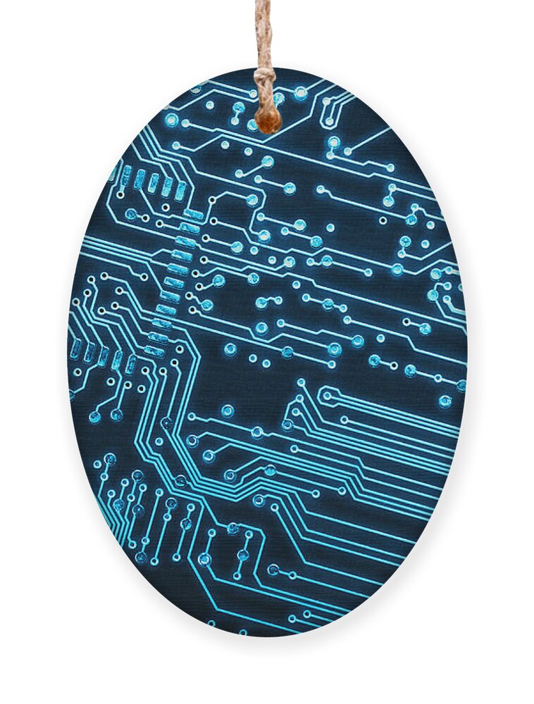 Abstract Ornament featuring the photograph Circuit Board by Carlos Caetano