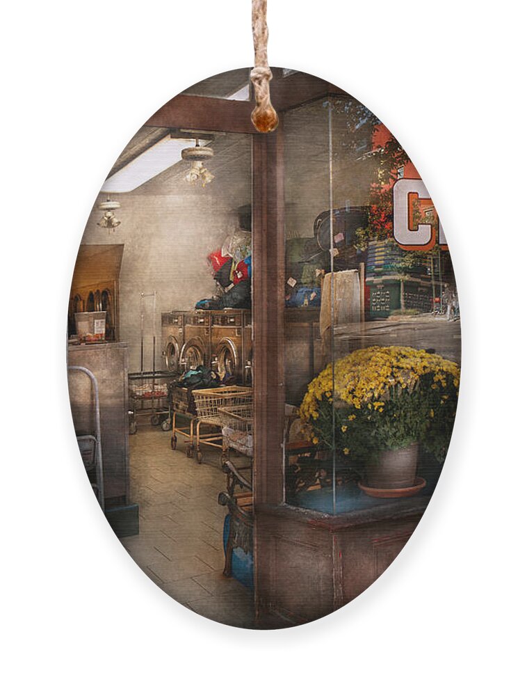 Cleaner Ornament featuring the photograph Cleaner - NY - Chelsea - The cleaners by Mike Savad